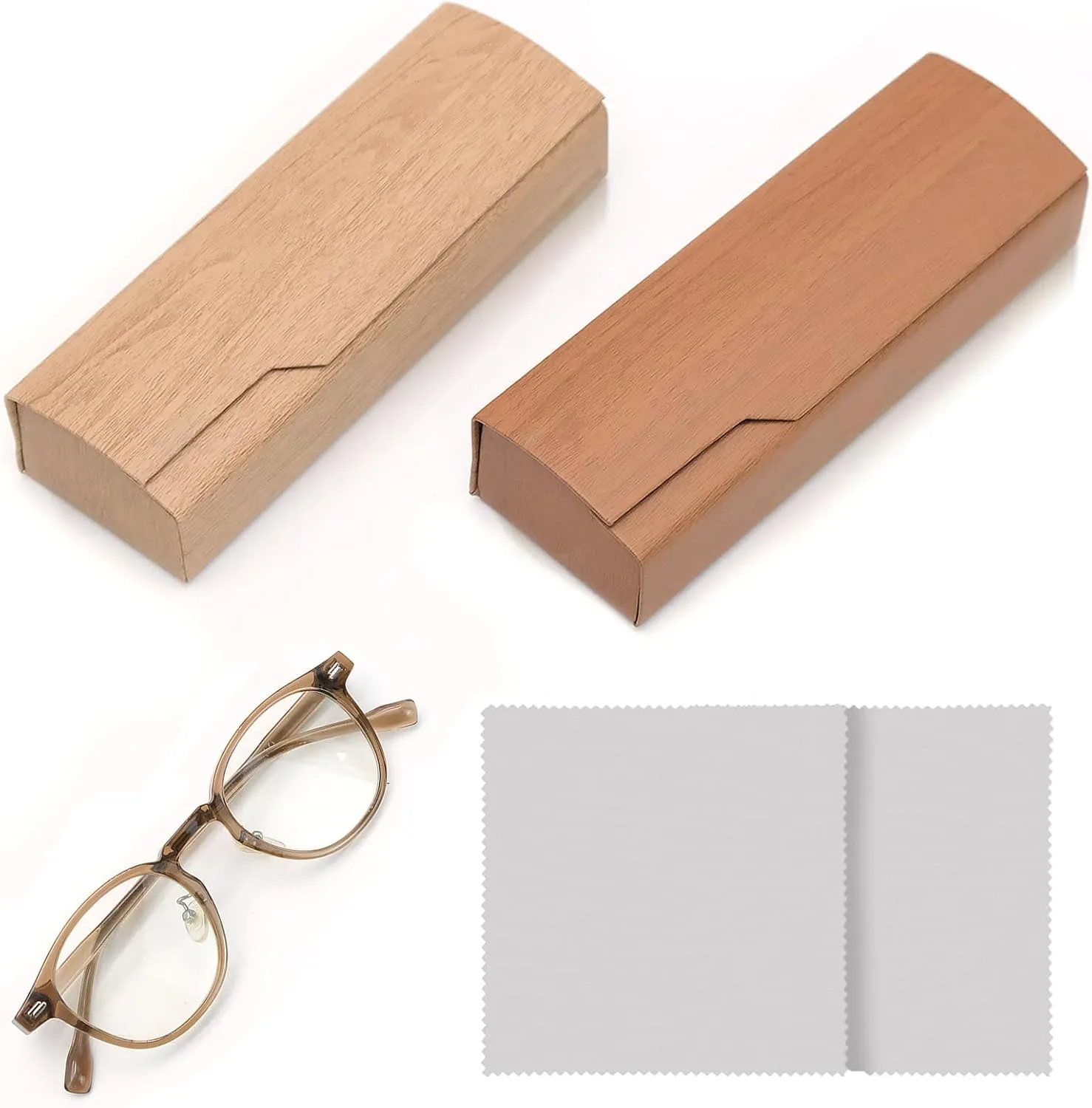2 Pieces Glasses Case, Unisex Hard Shell Eyeglasses Case, Lightweight Sunglasses