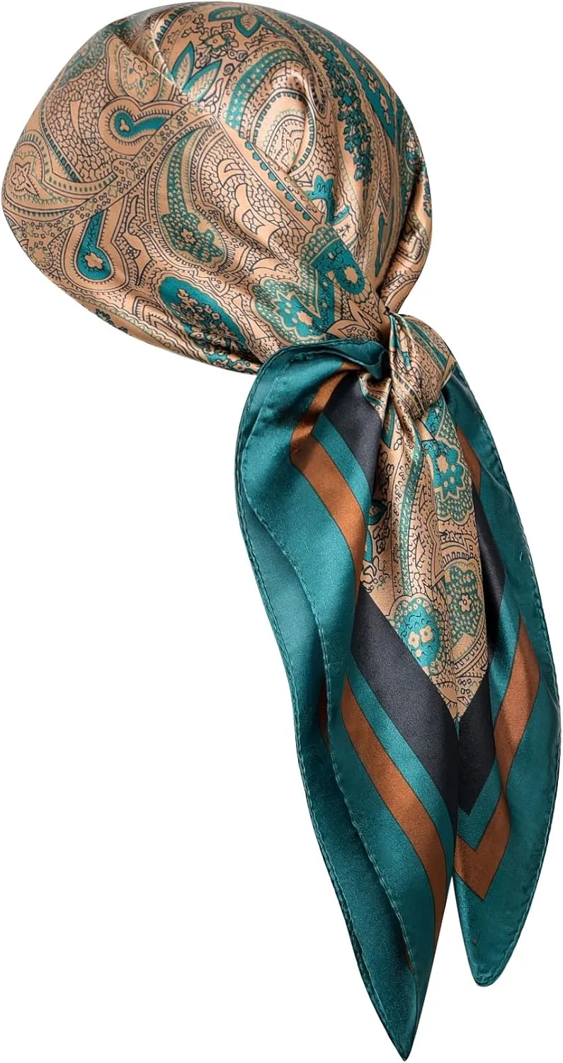 35" Men's Cowboy Scarf - Oversized Western Bandana Neckwear, Large Square Scarf with Gift Packaging