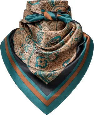 35" Men's Cowboy Scarf - Oversized Western Bandana Neckwear, Large Square Scarf with Gift Packaging