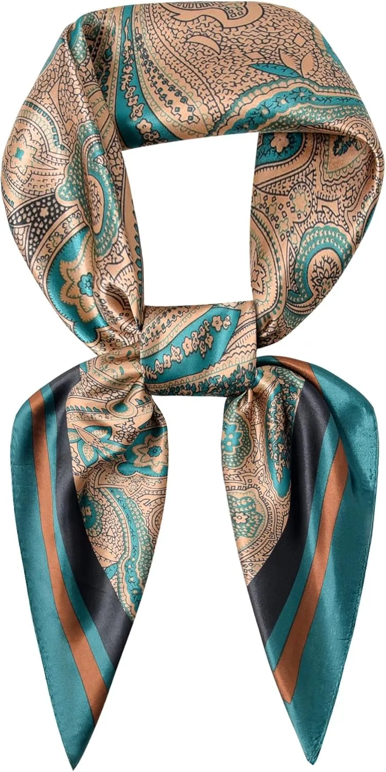 35" Men's Cowboy Scarf - Oversized Western Bandana Neckwear, Large Square Scarf with Gift Packaging
