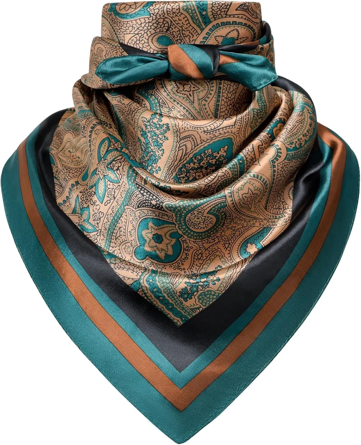 35" Men's Cowboy Scarf - Oversized Western Bandana Neckwear, Large Square Scarf with Gift Packaging