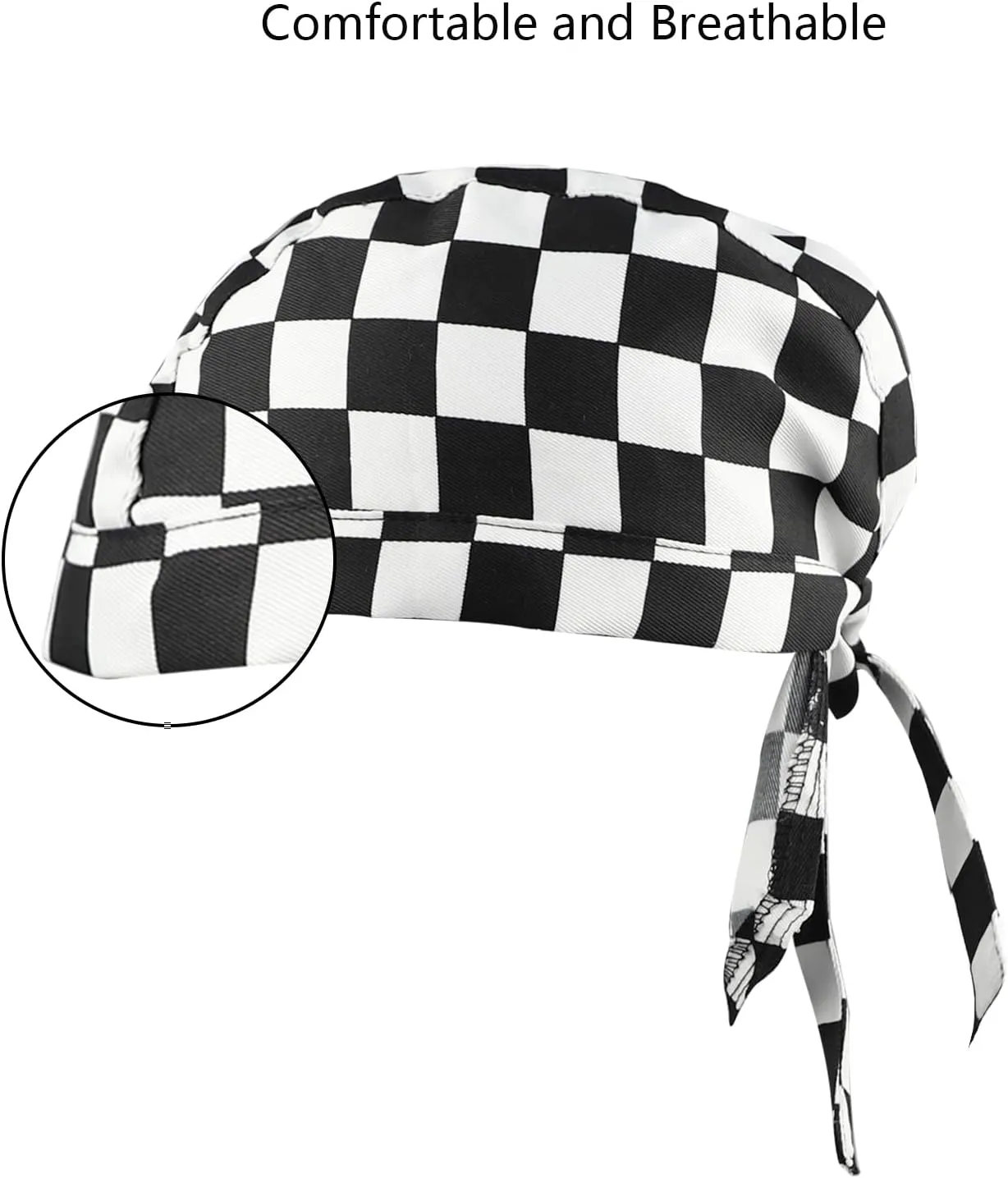 4 Pack Kitchen Cooking Cap, Comfort Breathable Chef Skull Hats for Men Women, Adjustable Working Caps One Size Fit All