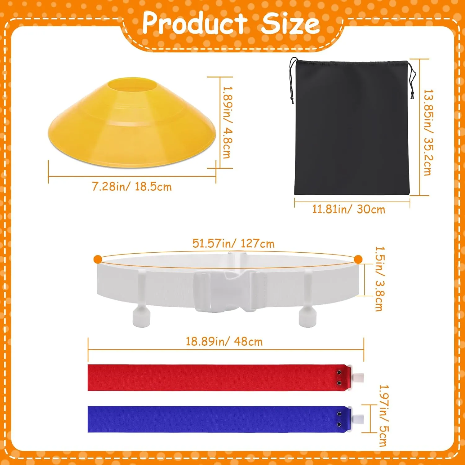 41PCS Flag Football Belts Set and Flags Kit with 20P Flags/ 10 Belts/ 10 Cones/Storage Bag for 10 Player Outdoor Sport Training (10)