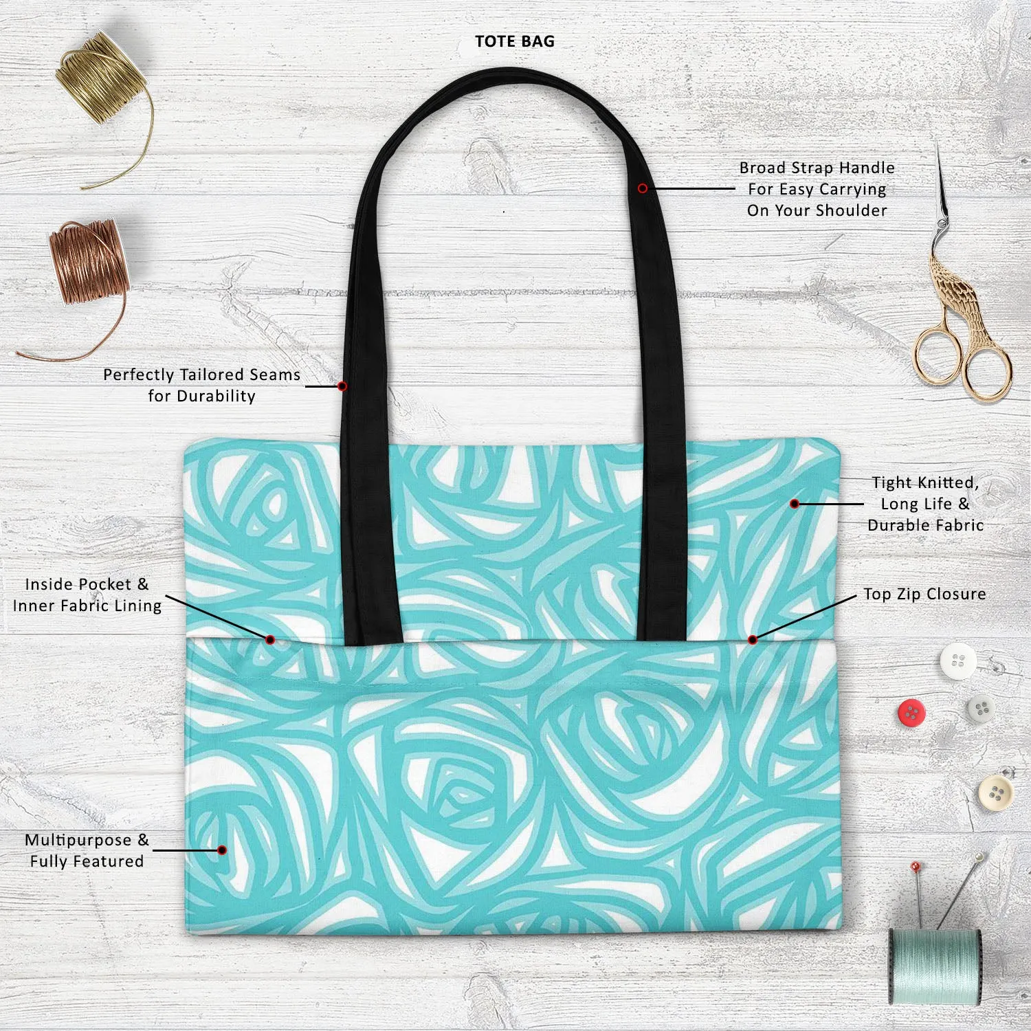 Abstract Pattern D2 Tote Bag Shoulder Purse | Multipurpose