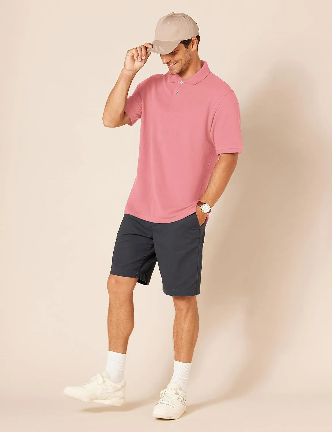 Amazon Essentials Men's Regular-Fit Cotton Pique Polo Shirt (Available in Big & Tall)