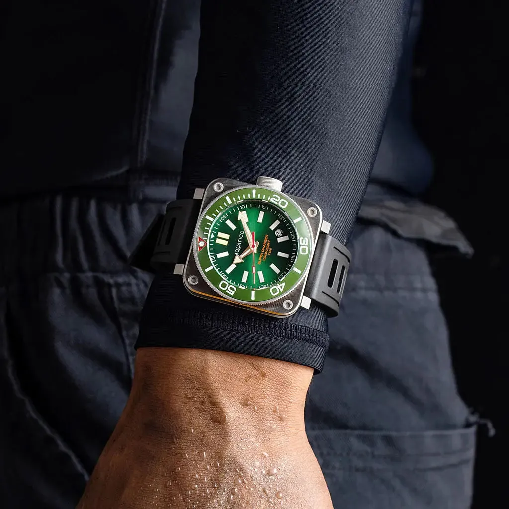 Aquatico Steel Man Green Dial Ceramic Bezel Watch (NH35)