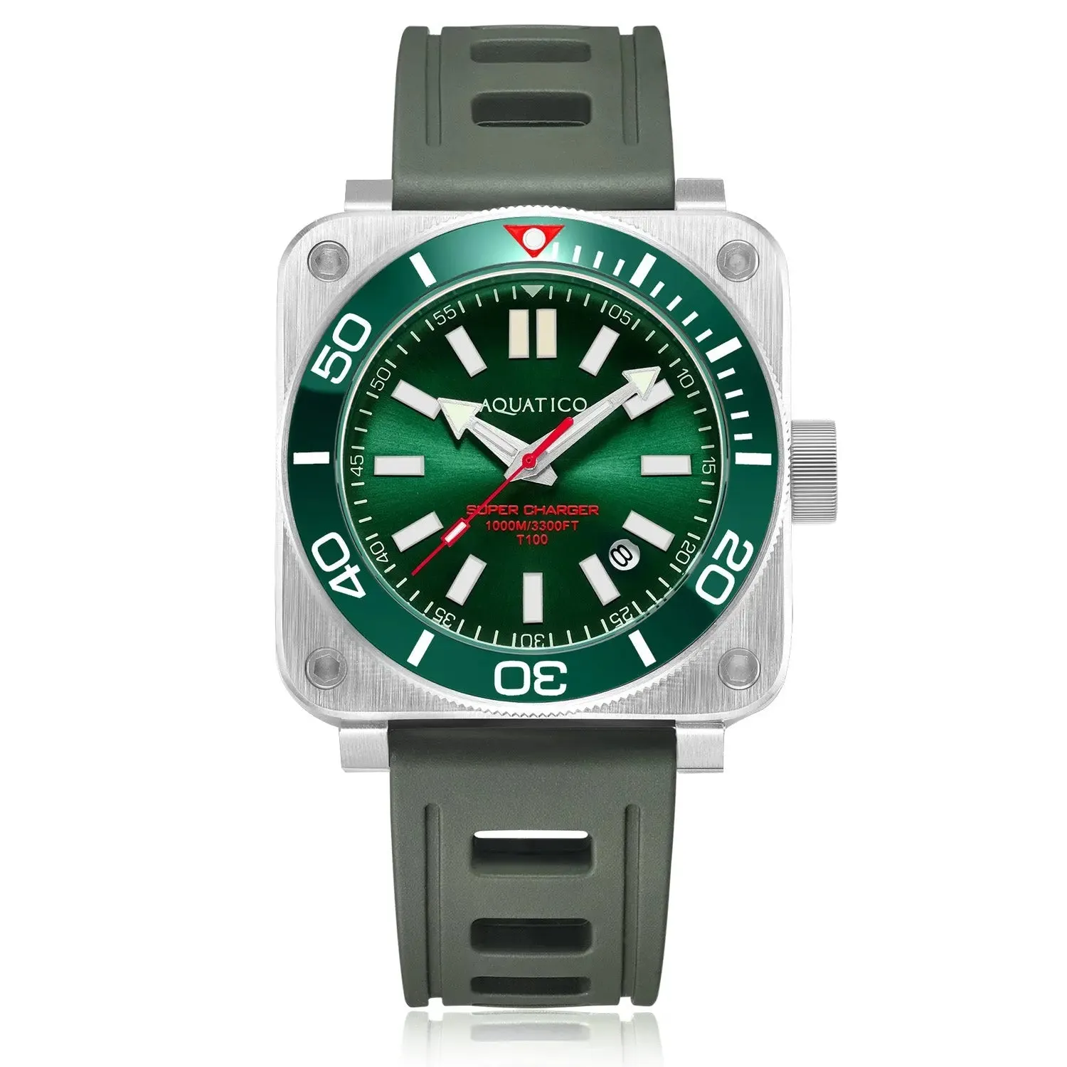 Aquatico Steel Man Green Dial Ceramic Bezel Watch (NH35)