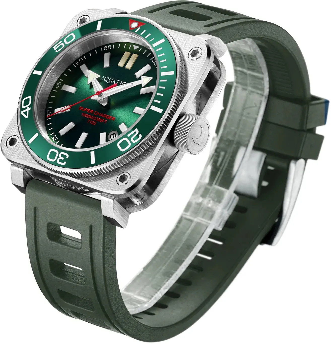 Aquatico Steel Man Green Dial Ceramic Bezel Watch (NH35)