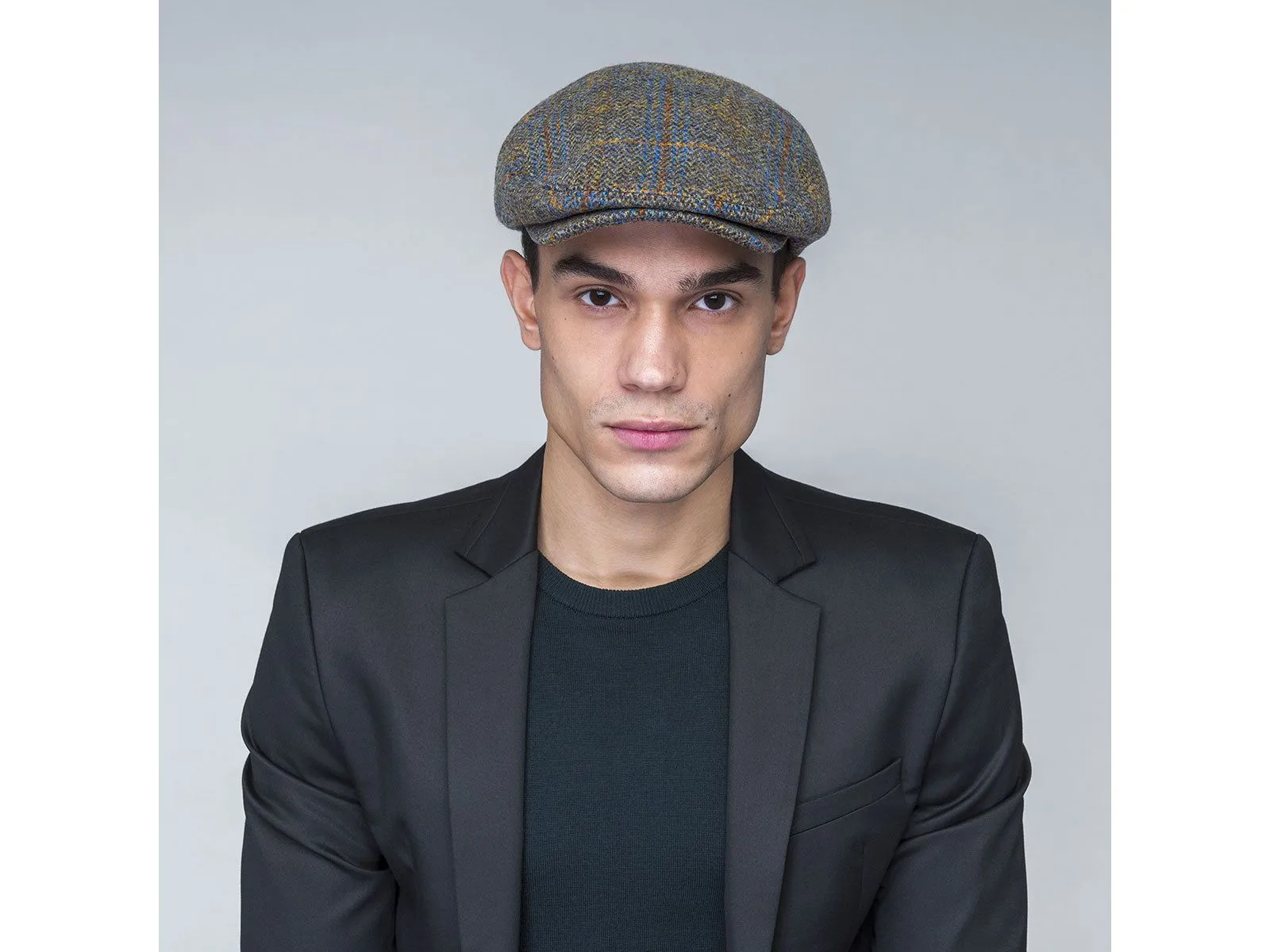 Bailey Hats Lou Herringbone With Window Pane Ivey Flat Cap