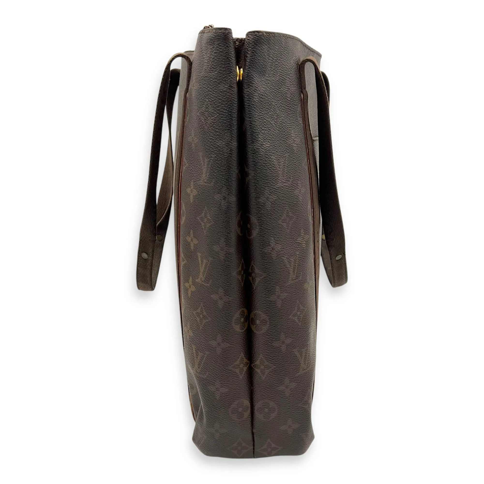 Beaubourg Tote Bag Brown in Monogram Coated Canvas, Gold hardware