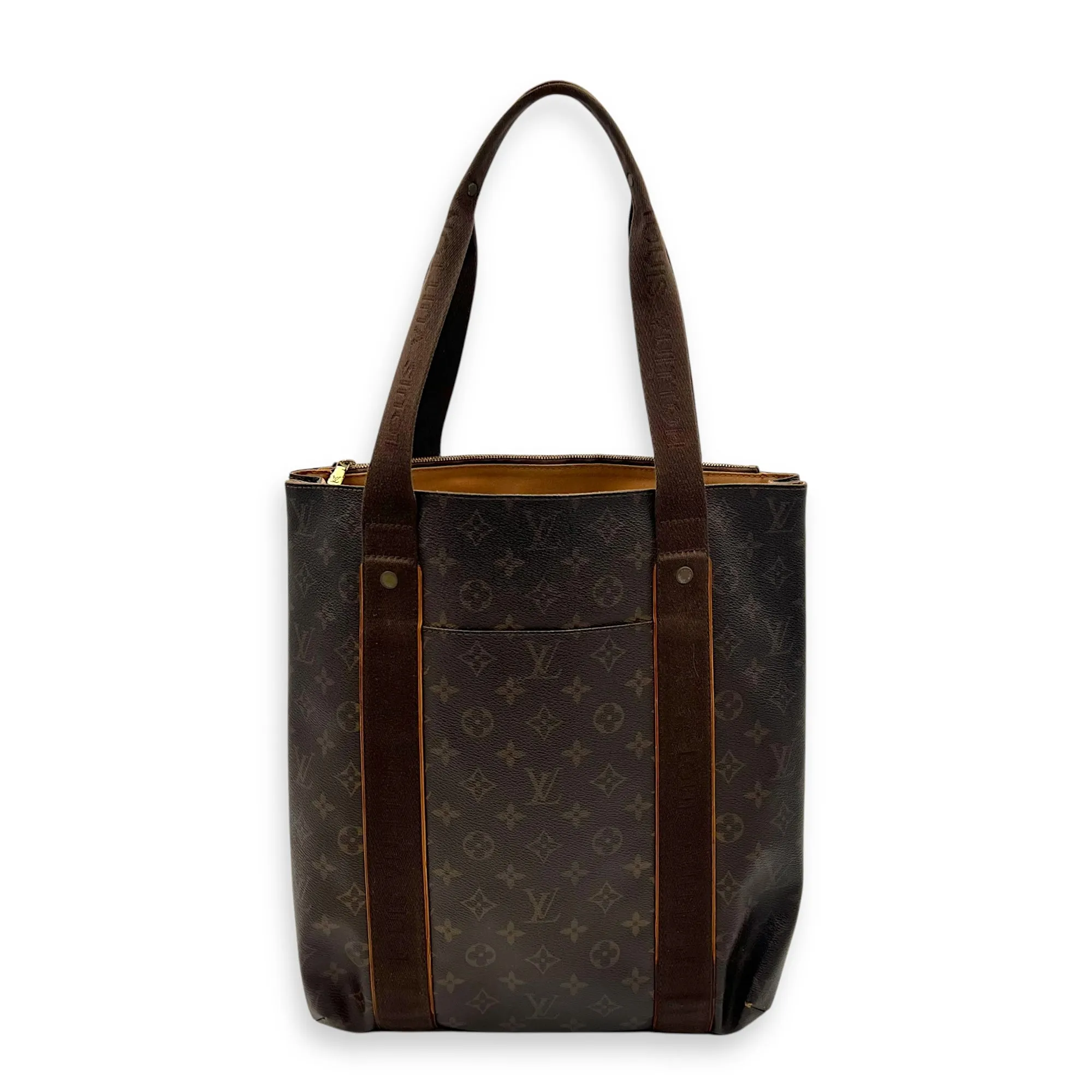 Beaubourg Tote Bag Brown in Monogram Coated Canvas, Gold hardware