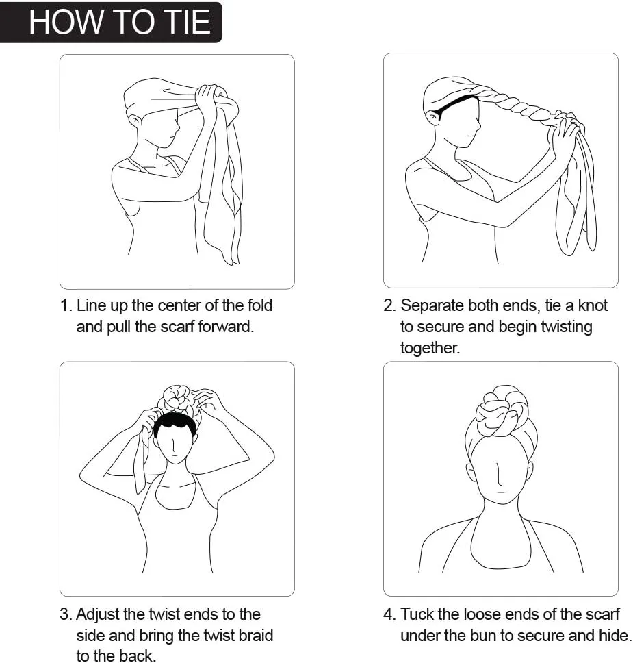 Beauty Town Head Wrap Scarf Neckerchief Crinkle Large Headband Turban Hair Tie