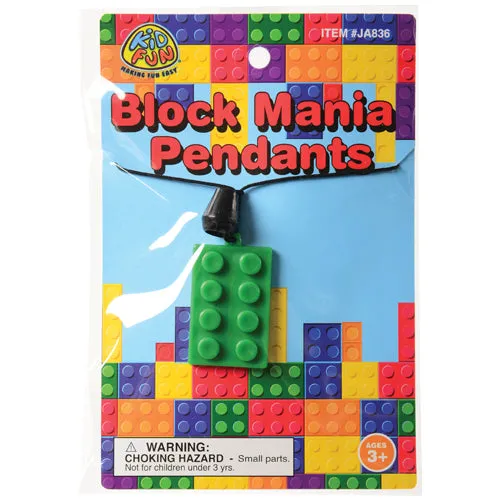 Block Mania Pendant Necklaces (pack of 12)