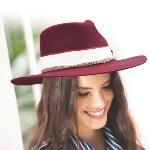 Brittoli Wool Felt Hat - Carte Blanche in Wine