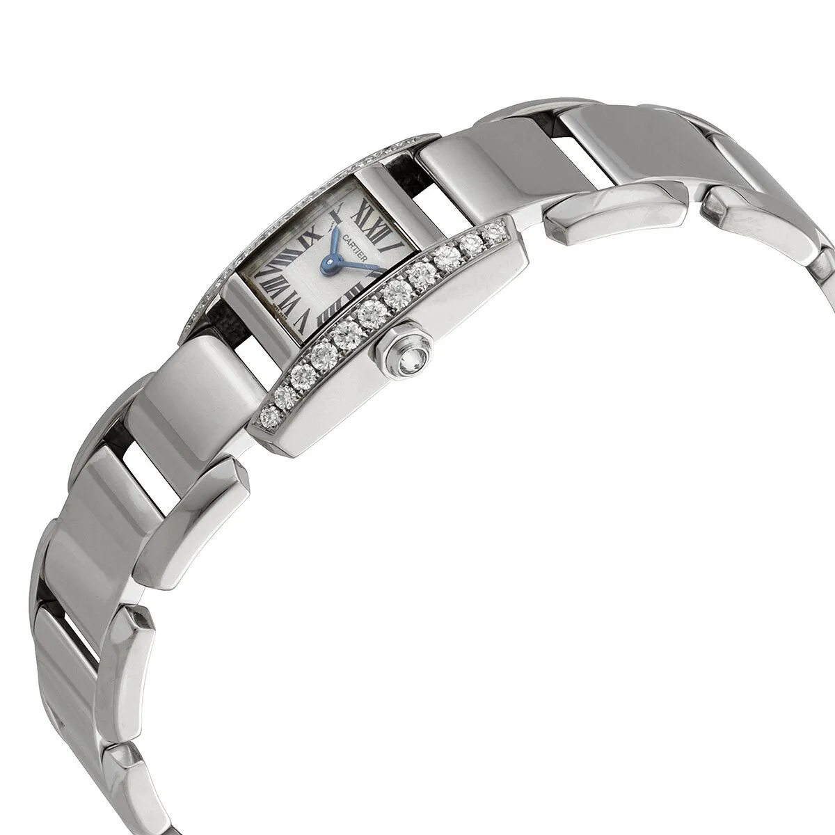 Cartier Tankissime Silver Dial 18K White Gold Diamond Ladies Watch WE70069H