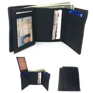 Casaba Genuine Leather Trifold Wallets Easy Flip Up Id Card Windows Mens Womens