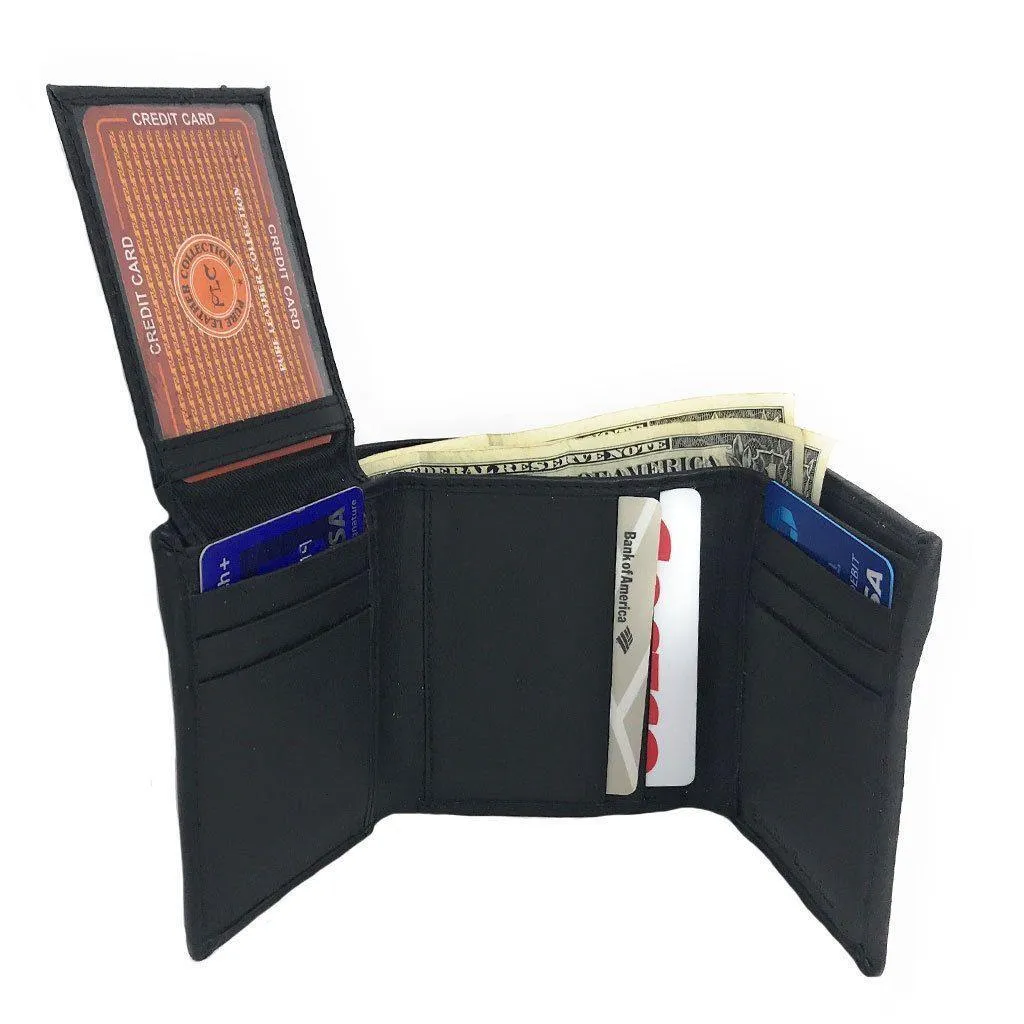 Casaba Genuine Leather Trifold Wallets Easy Flip Up Id Card Windows Mens Womens