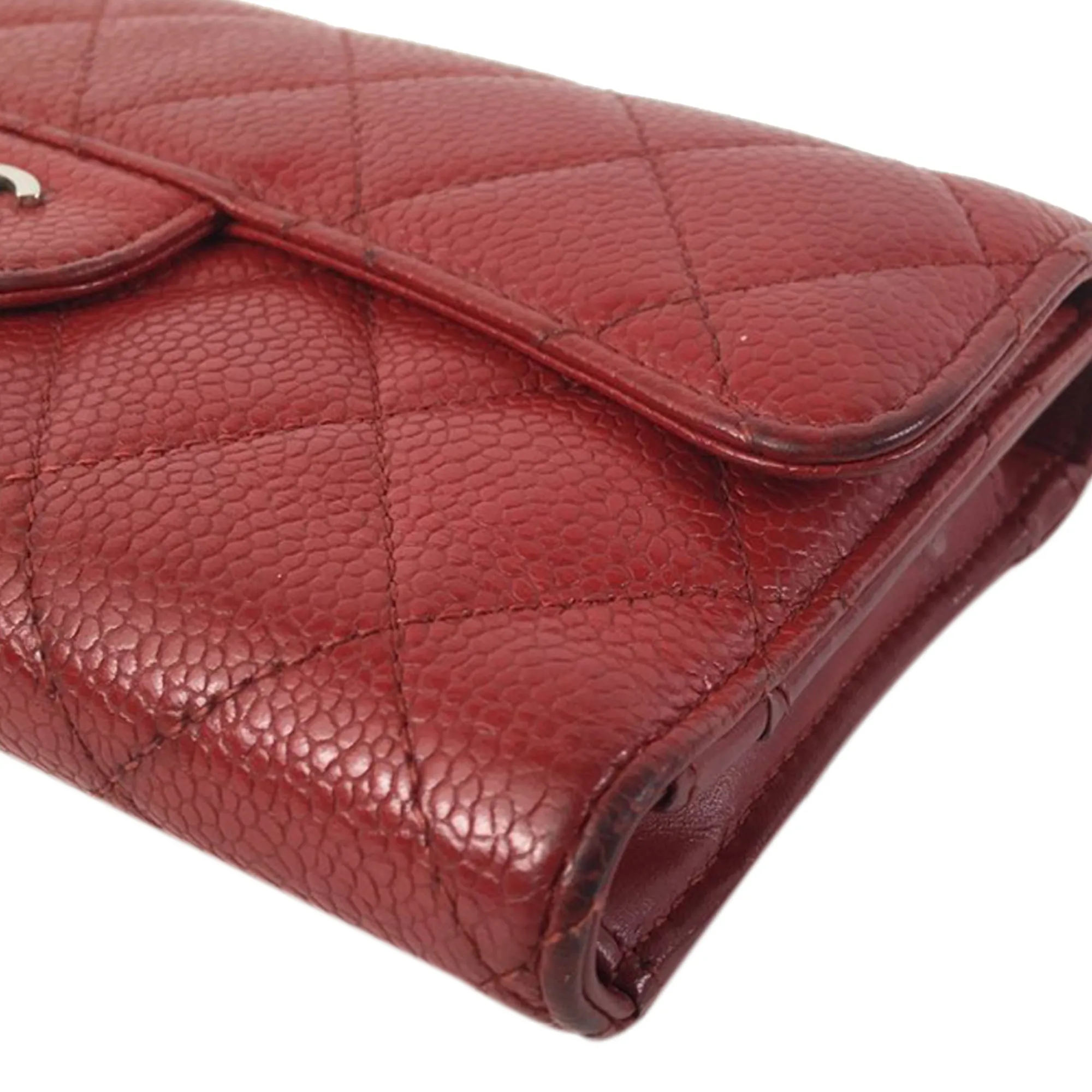 Chanel CC Caviar Trifold Wallet Long Wallets