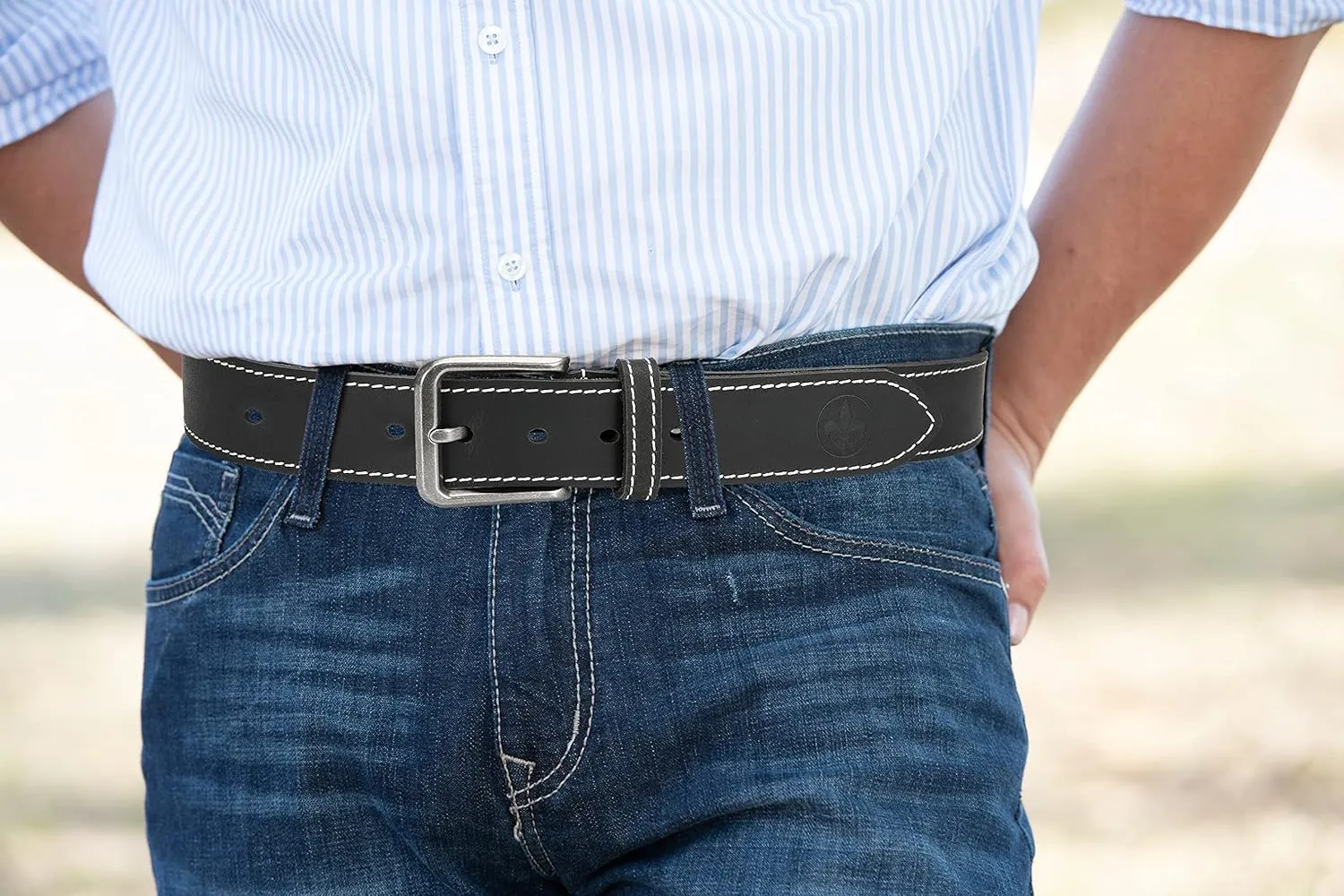 CHAOREN Leather Belt for Men, 38mm Mens Belts Casual, Handmade Full Grain Leather Belt for Jeans