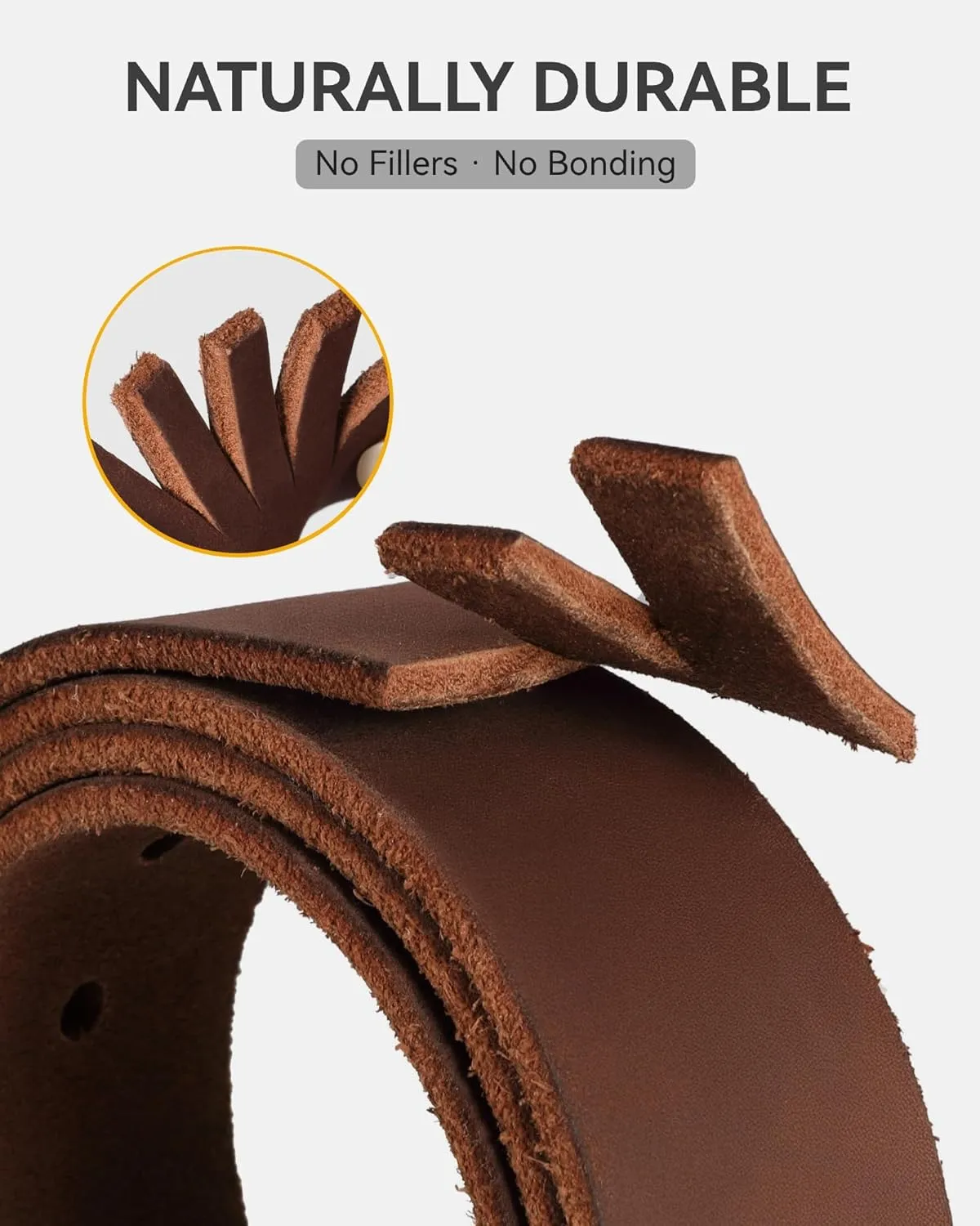 CHAOREN Leather Belt for Men, 38mm Mens Belts Casual, Handmade Full Grain Leather Belt for Jeans