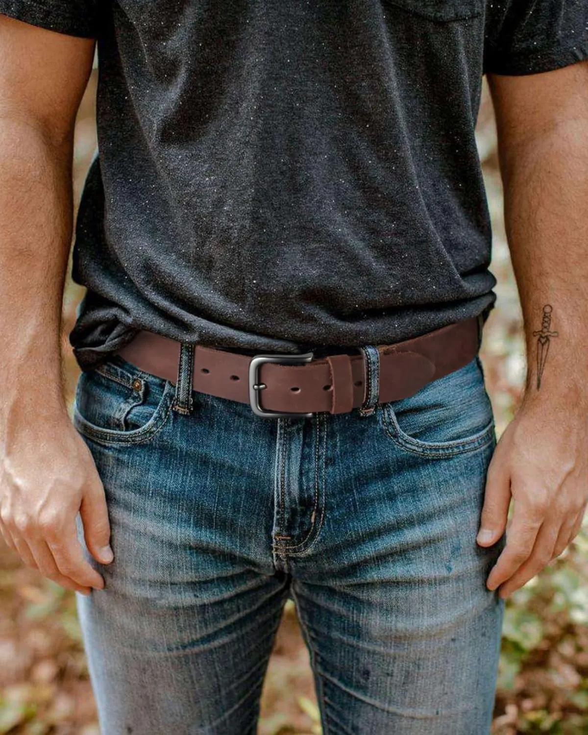 CHAOREN Leather Belt for Men, 38mm Mens Belts Casual, Handmade Full Grain Leather Belt for Jeans