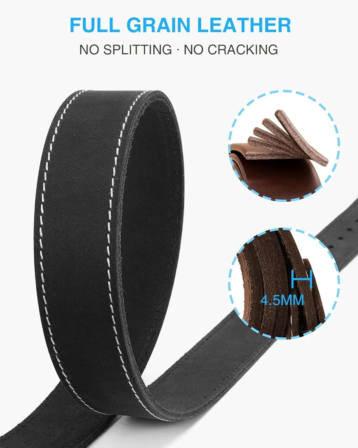 CHAOREN Leather Belt for Men, 38mm Mens Belts Casual, Handmade Full Grain Leather Belt for Jeans