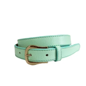 CHLOE - Girls Light Green Genuine Leather Belt with Golden Buckle