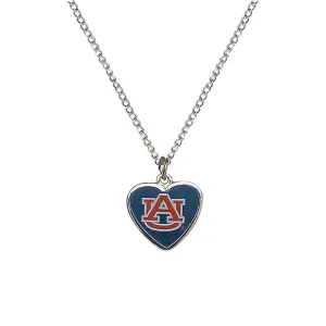 Cleanlapsports NCAA Auburn Tigers Team Logo Heart Shaped Pendant Necklace Charm Gift