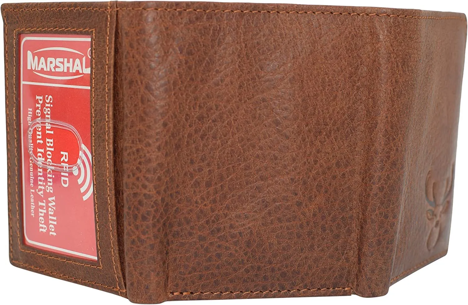 Deer Men's RFID Blocking Real Leather Bifold Trifold Wallet