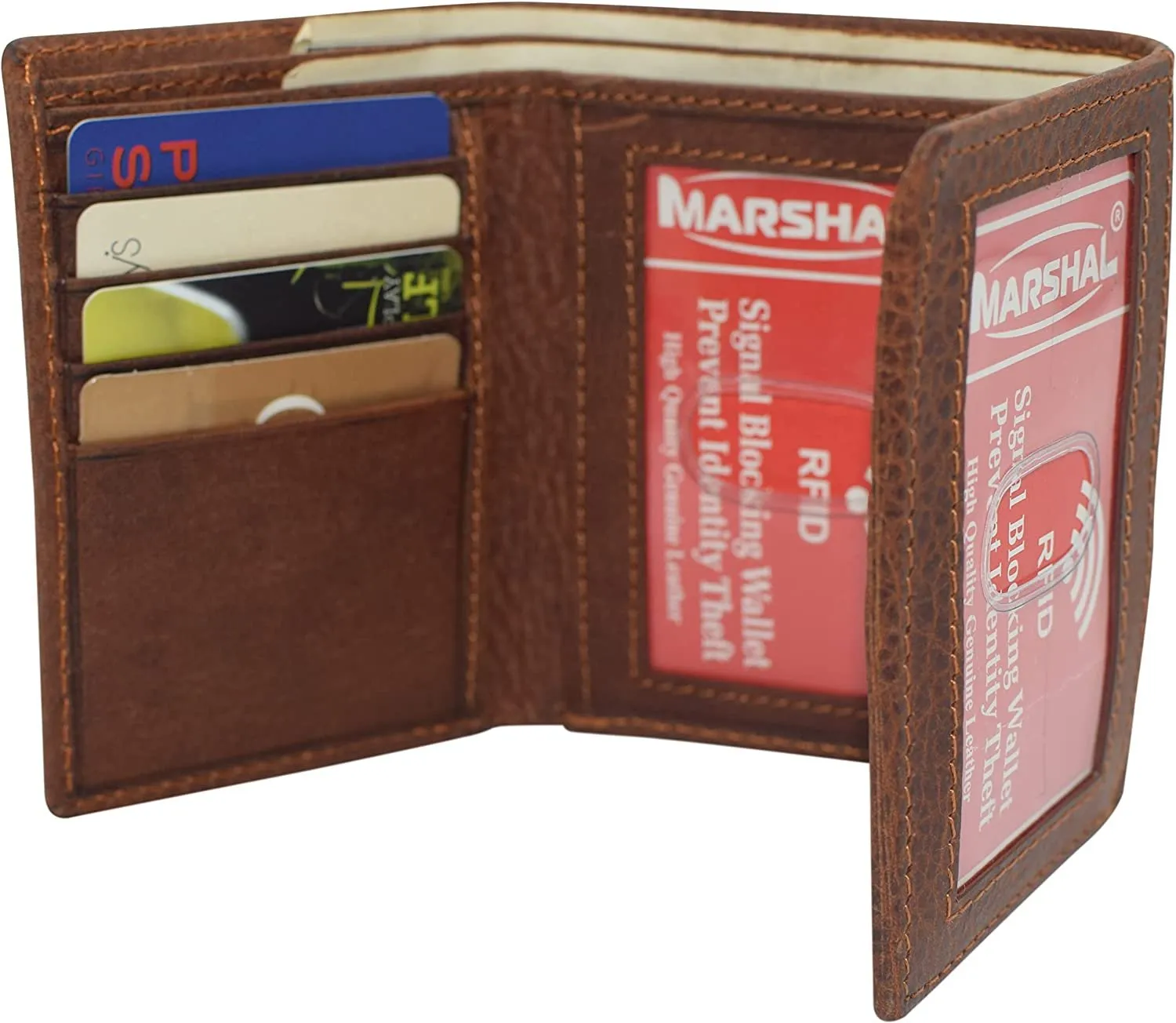 Deer Men's RFID Blocking Real Leather Bifold Trifold Wallet