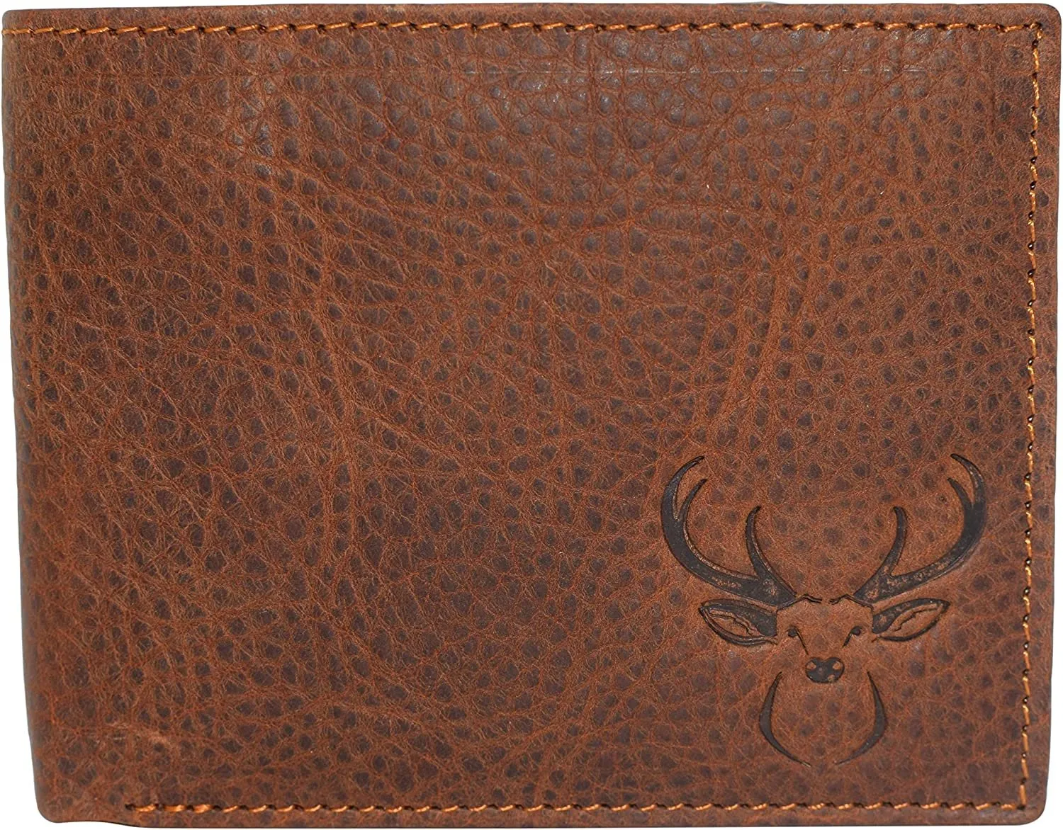 Deer Men's RFID Blocking Real Leather Bifold Trifold Wallet