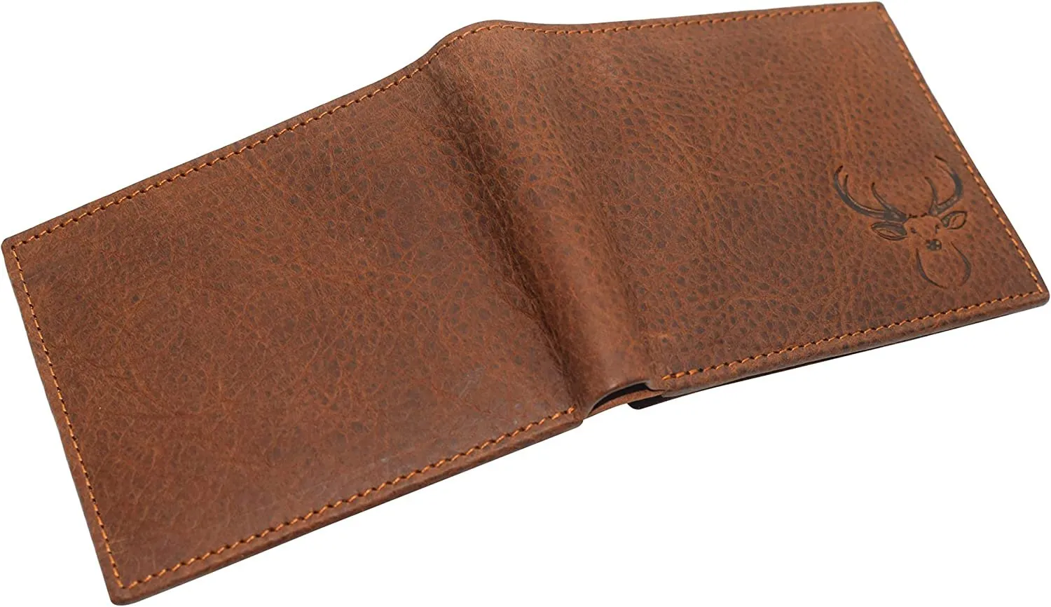 Deer Men's RFID Blocking Real Leather Bifold Trifold Wallet