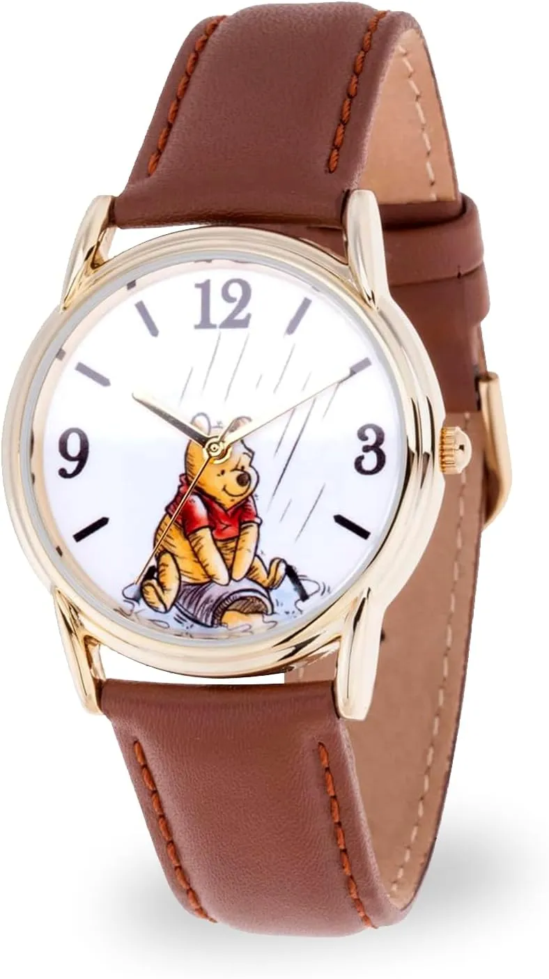 Disney Winnie The Pooh Adult Classic Cardiff Analog Quartz Leather Strap Watch