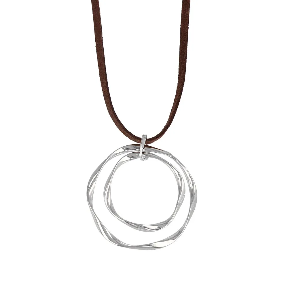 Double Circle Cord Necklace