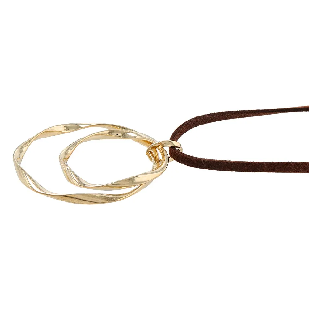 Double Circle Cord Necklace
