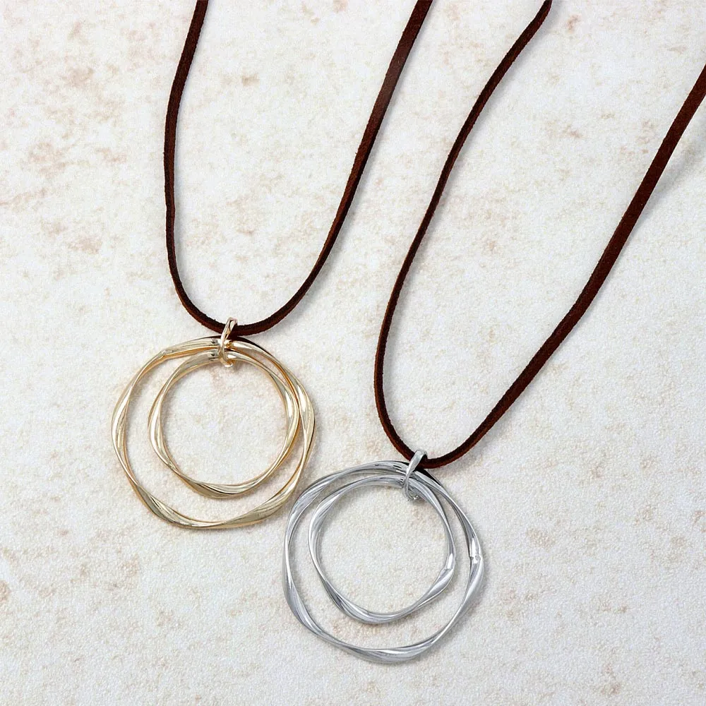 Double Circle Cord Necklace