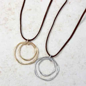 Double Circle Cord Necklace
