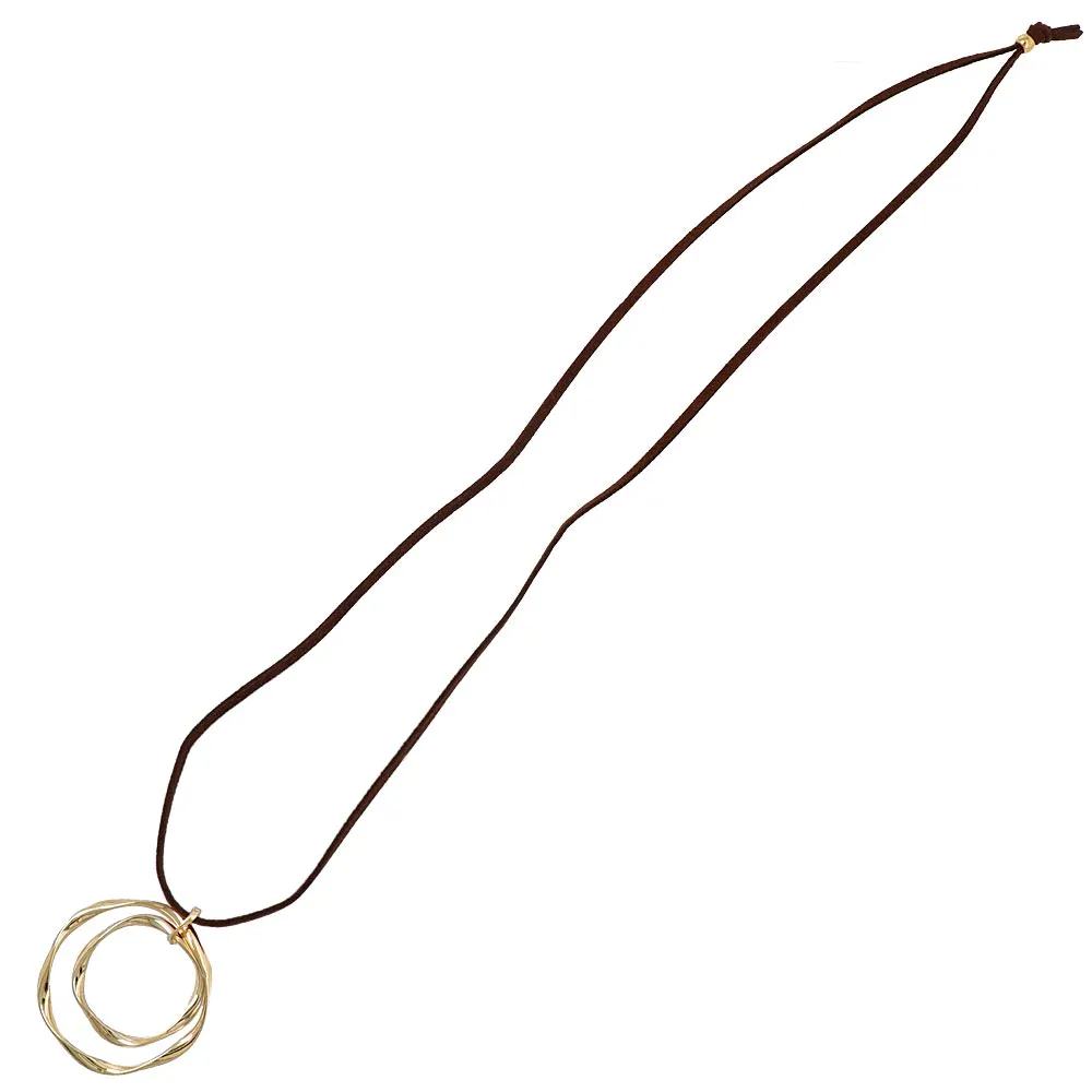 Double Circle Cord Necklace