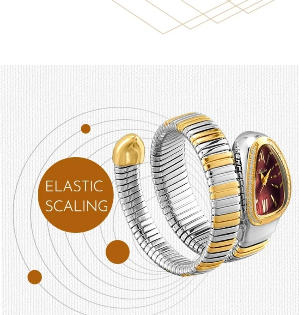 Dress Snake Shape Bracelet Women Watch Top Elegant Waterproof Quartz Jewelry Watches