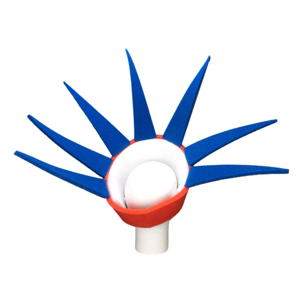 FOAM PARTY HATS: Statue of Liberty Headband Funny Silly Mens Patriotic Uncle Sam USA American Flag Wide Top Hat for Independence Day, 4th of July Dad Hat or Crazy Hat Day