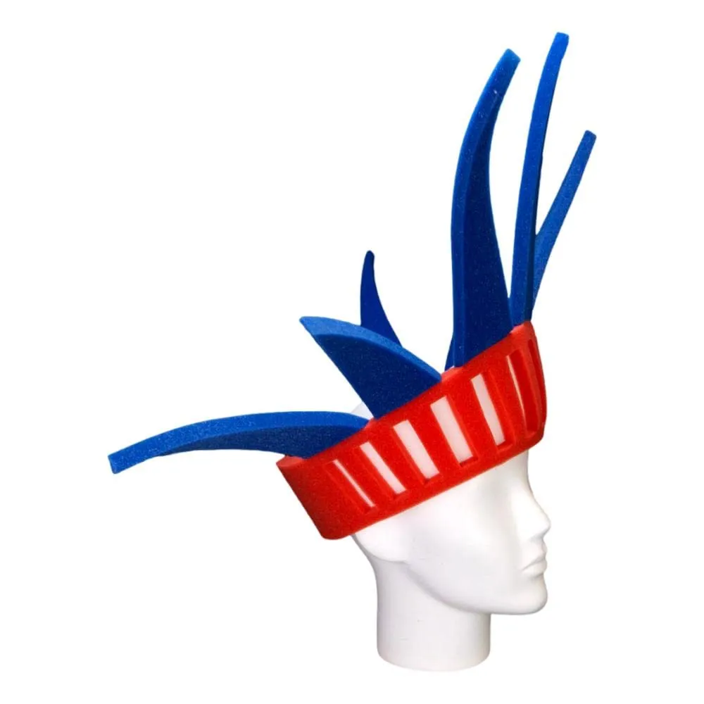FOAM PARTY HATS: Statue of Liberty Headband Funny Silly Mens Patriotic Uncle Sam USA American Flag Wide Top Hat for Independence Day, 4th of July Dad Hat or Crazy Hat Day