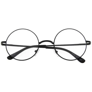 grinderPUNCH John Lennon Inspired Round Clear Lens Glasses Hippy Sunglasses Vintage Gold - Halloween Costume Glasses - Harry Potter Glasses