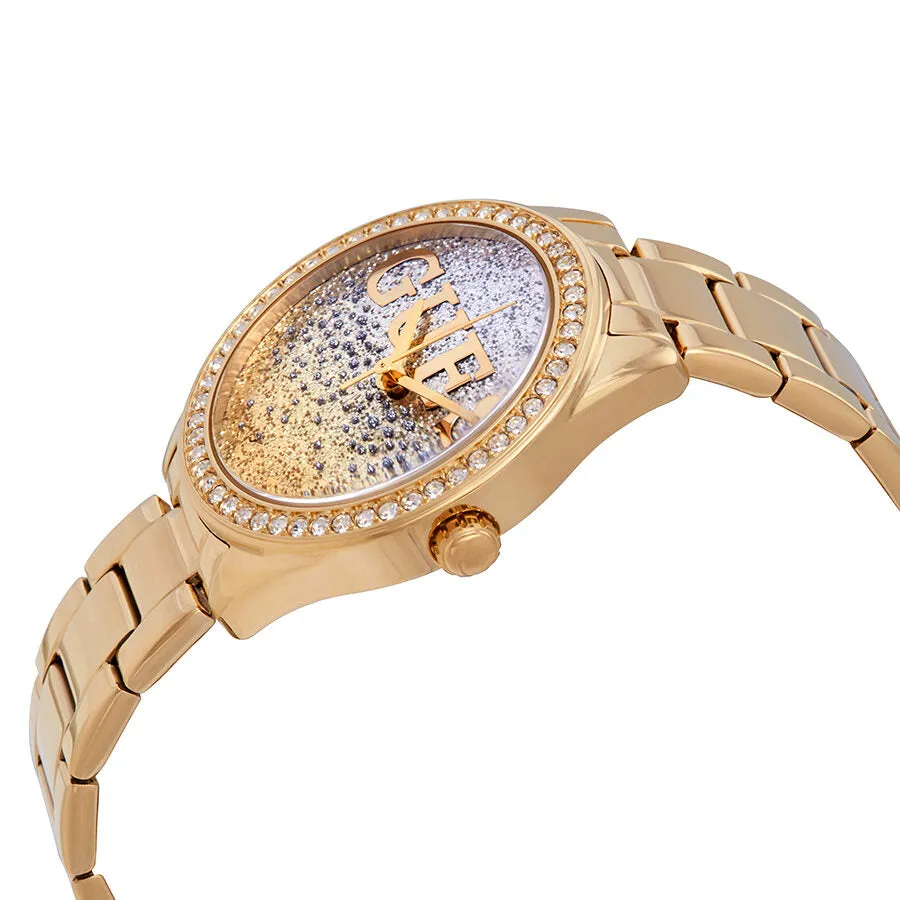 Guess Glitter Girl Gold and Silver Glitter Dial Ladies Watch W0987L2