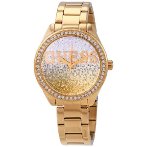 Guess Glitter Girl Gold and Silver Glitter Dial Ladies Watch W0987L2