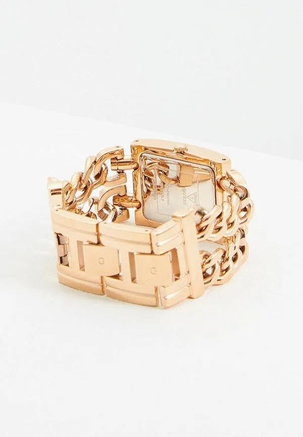 Guess Rectangular Rose Gold Women's Watch W1117L3