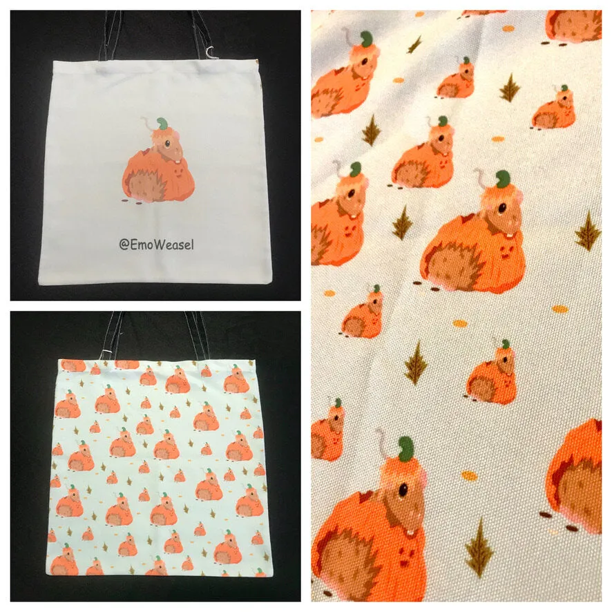 Hershey Guinea Pig Halloween Pumpkin Tote Bags