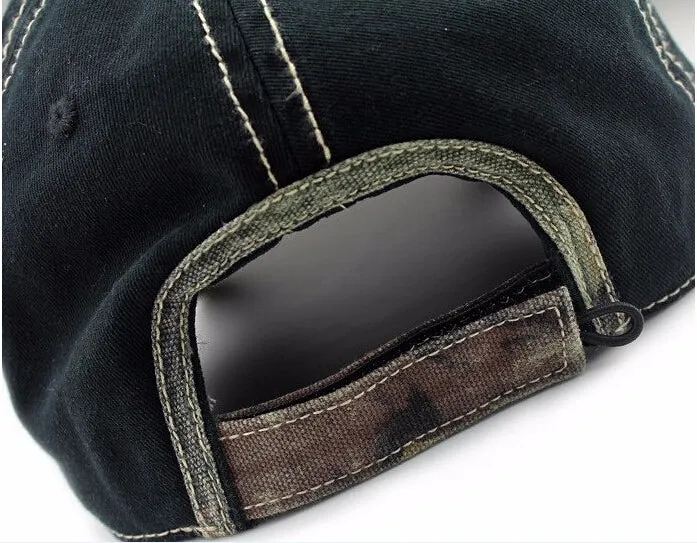 High Quality 100% Pure Cotton Fish Bone Fishing Hat Available in Black, Blue, Khaki or Orange