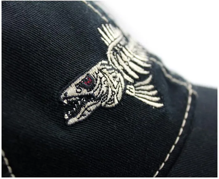 High Quality 100% Pure Cotton Fish Bone Fishing Hat Available in Black, Blue, Khaki or Orange