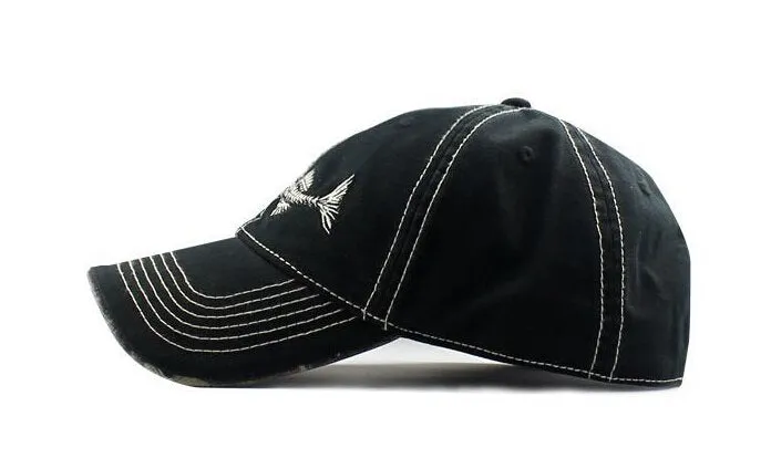 High Quality 100% Pure Cotton Fish Bone Fishing Hat Available in Black, Blue, Khaki or Orange