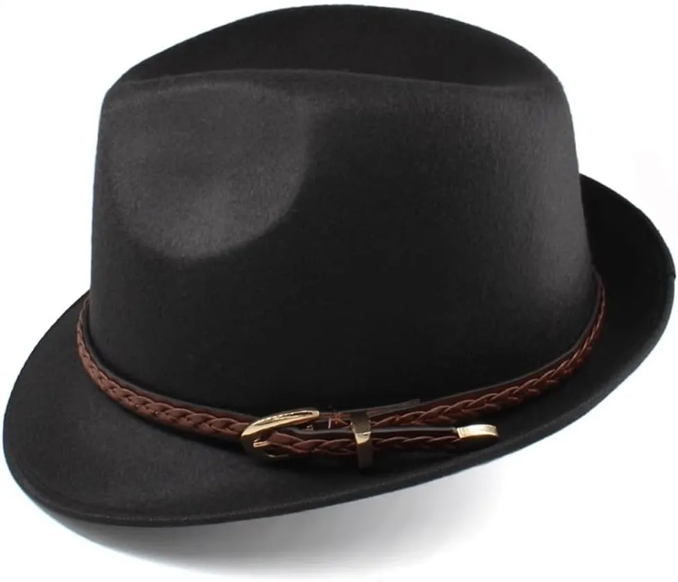 Jazz Cap Men's and Women's Bowler Hats England Gentleman Hat Warm Jazz Hat Fedora Hat for Women and Men